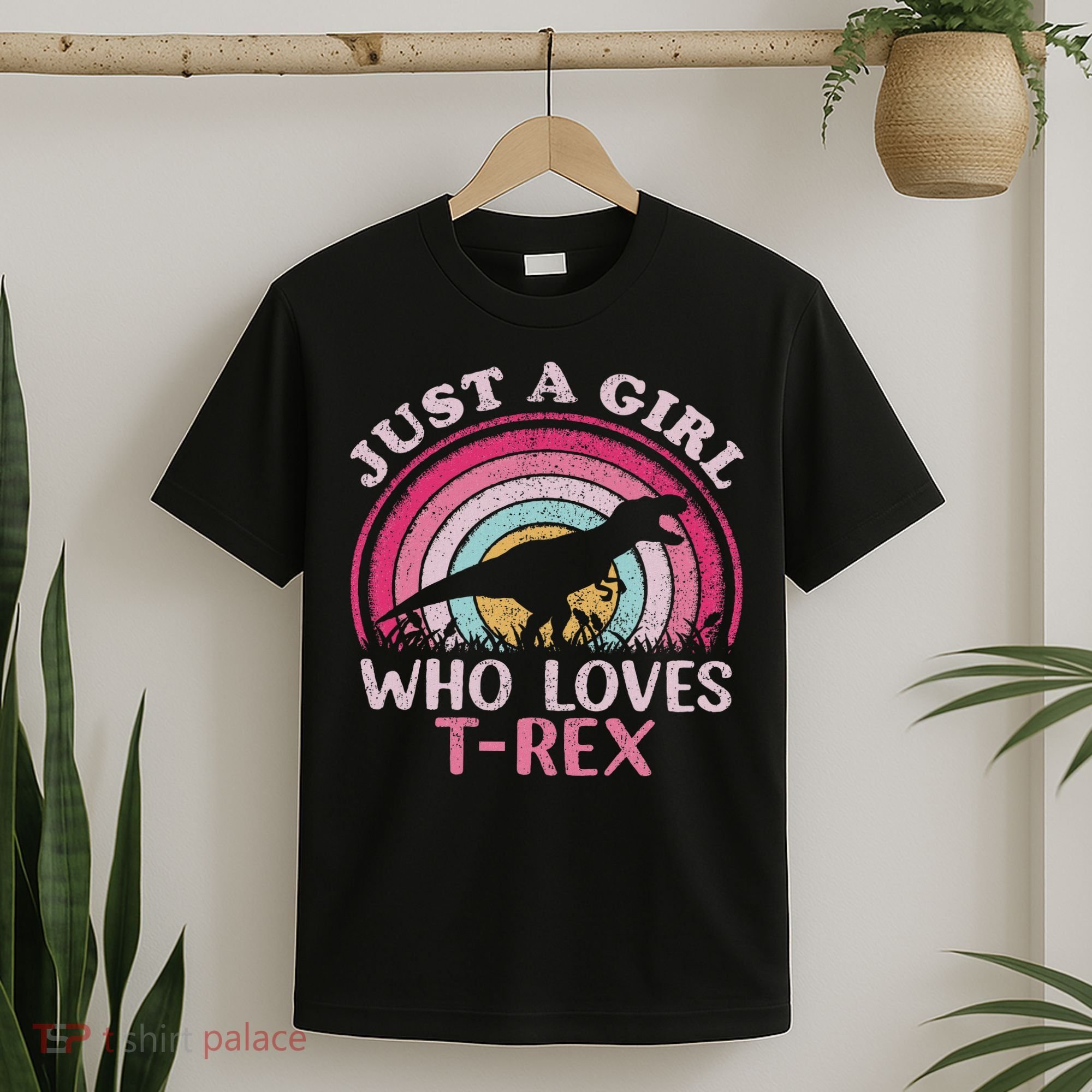 Vintage Retro Dinosaur Just A Girl Who Loves T Rex T-Shirt