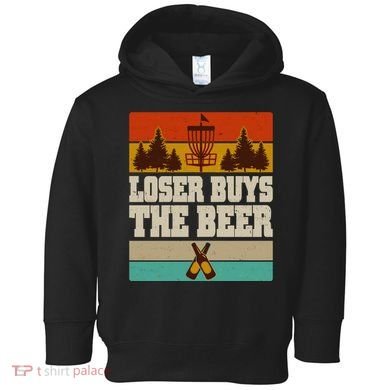 Vintage Retro Disc Golf Loser Buys The Beer Toddler Hoodie