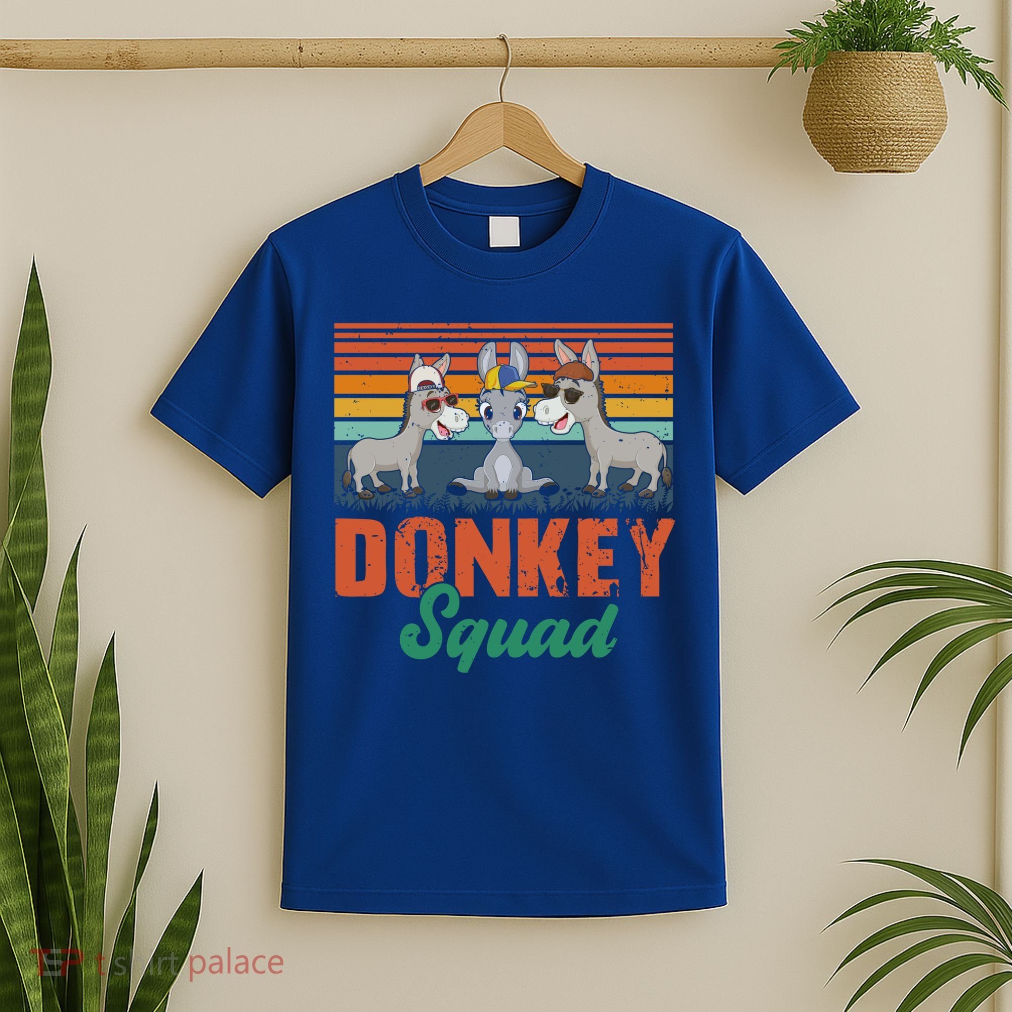 Vintage Retro Donkey Funny Squad Three Donkeys Sunglasses Gift T-Shirt