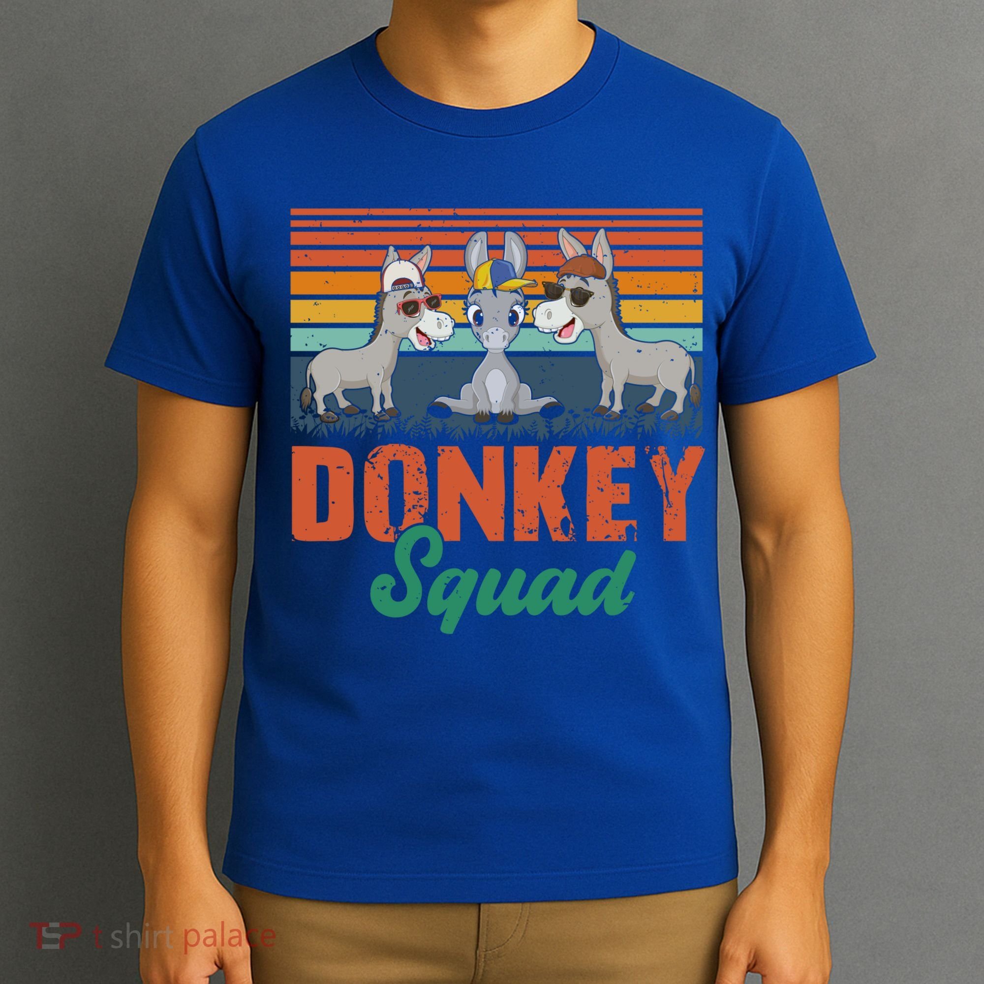 Vintage Retro Donkey Funny Squad Three Donkeys Sunglasses Gift T-Shirt