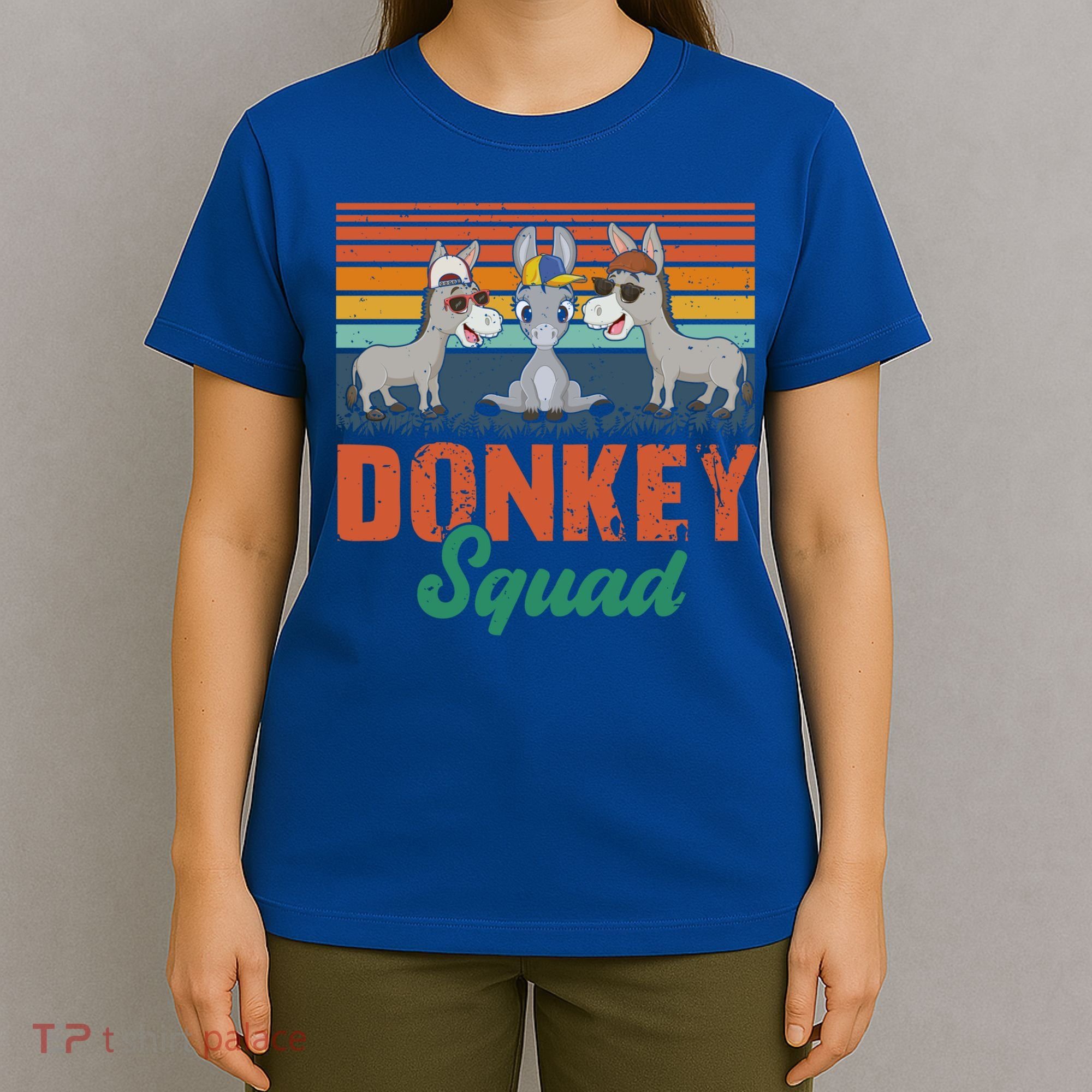 Vintage Retro Donkey Funny Squad Three Donkeys Sunglasses Gift T-Shirt