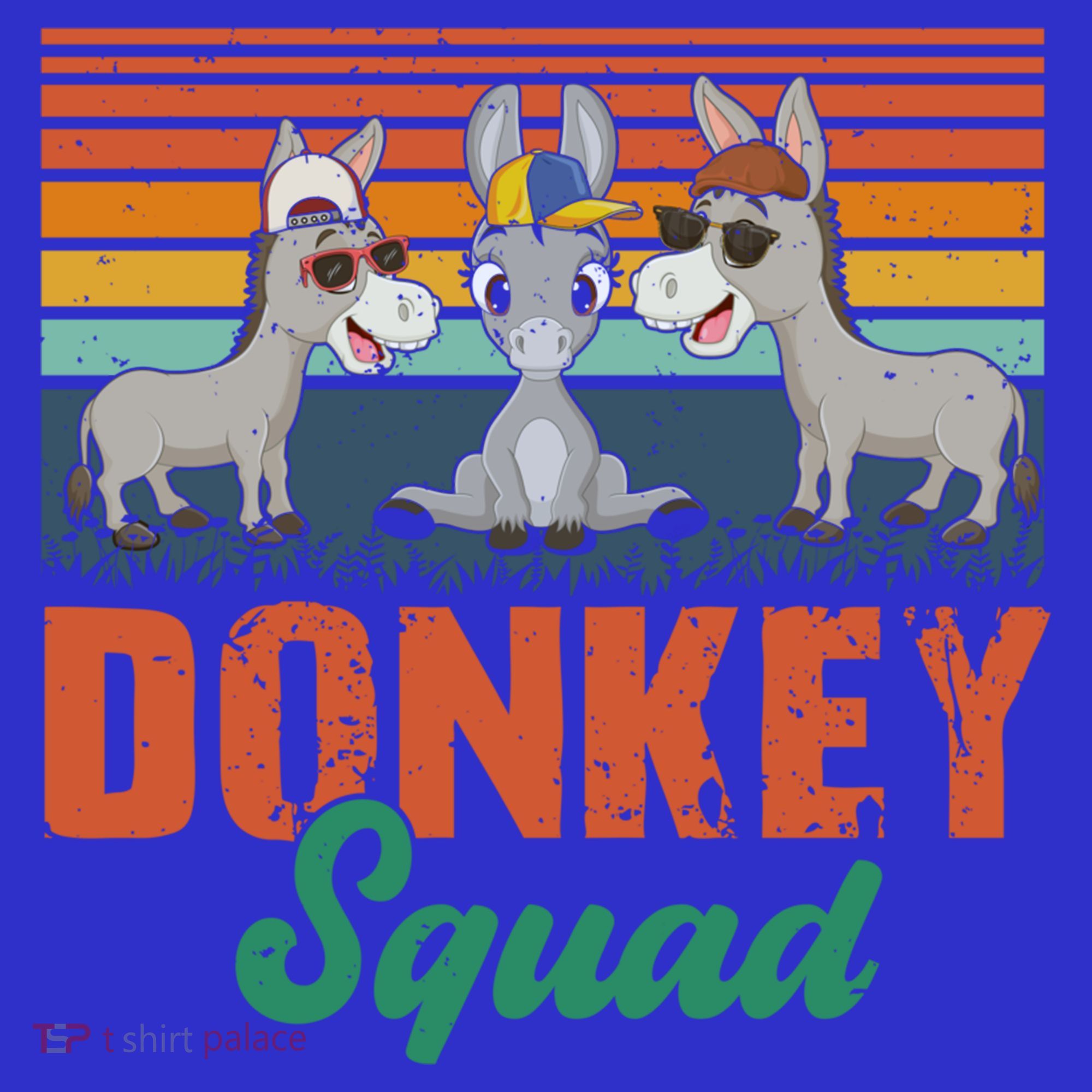 Vintage Retro Donkey Funny Squad Three Donkeys Sunglasses Gift T-Shirt