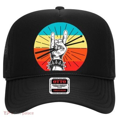 Vintage Retro Drummer Drums Drumstick Drumset Music Lover Hat