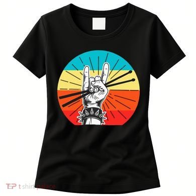 Vintage Retro Drummer Drums Drumstick Drumset Music Lover Women's T-Shirt