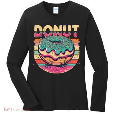 Vintage Retro DONUT Women's Long Sleeve Shirt