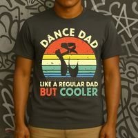 Vintage Retro Dance Dad Like A Regular Dad But Cooler Daddy T-Shirt thumb 3