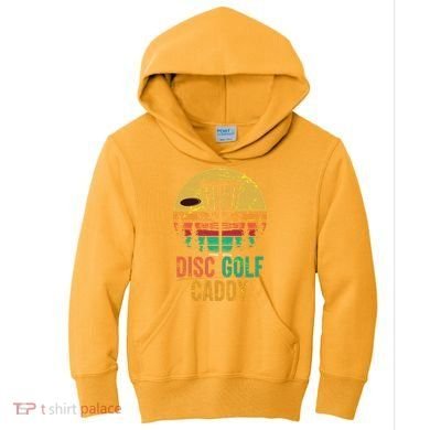 Vintage Retro Disc Golf Caddy Kids Hoodie