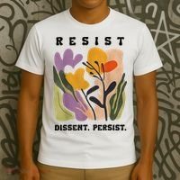 Vintage Resist Dissent Persist Floral Women's T-Shirt thumb 3