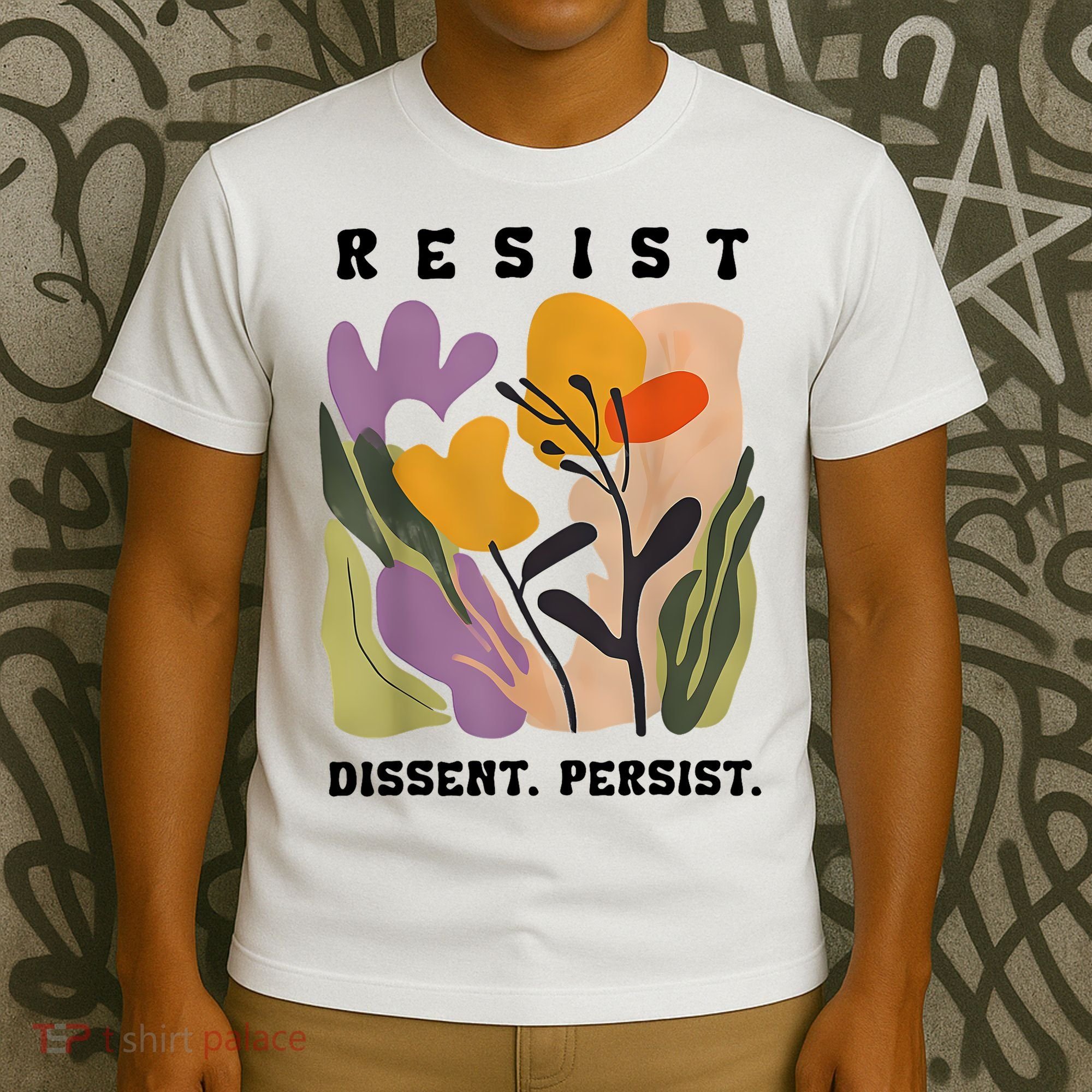 Vintage Resist Dissent Persist Floral Women's T-Shirt