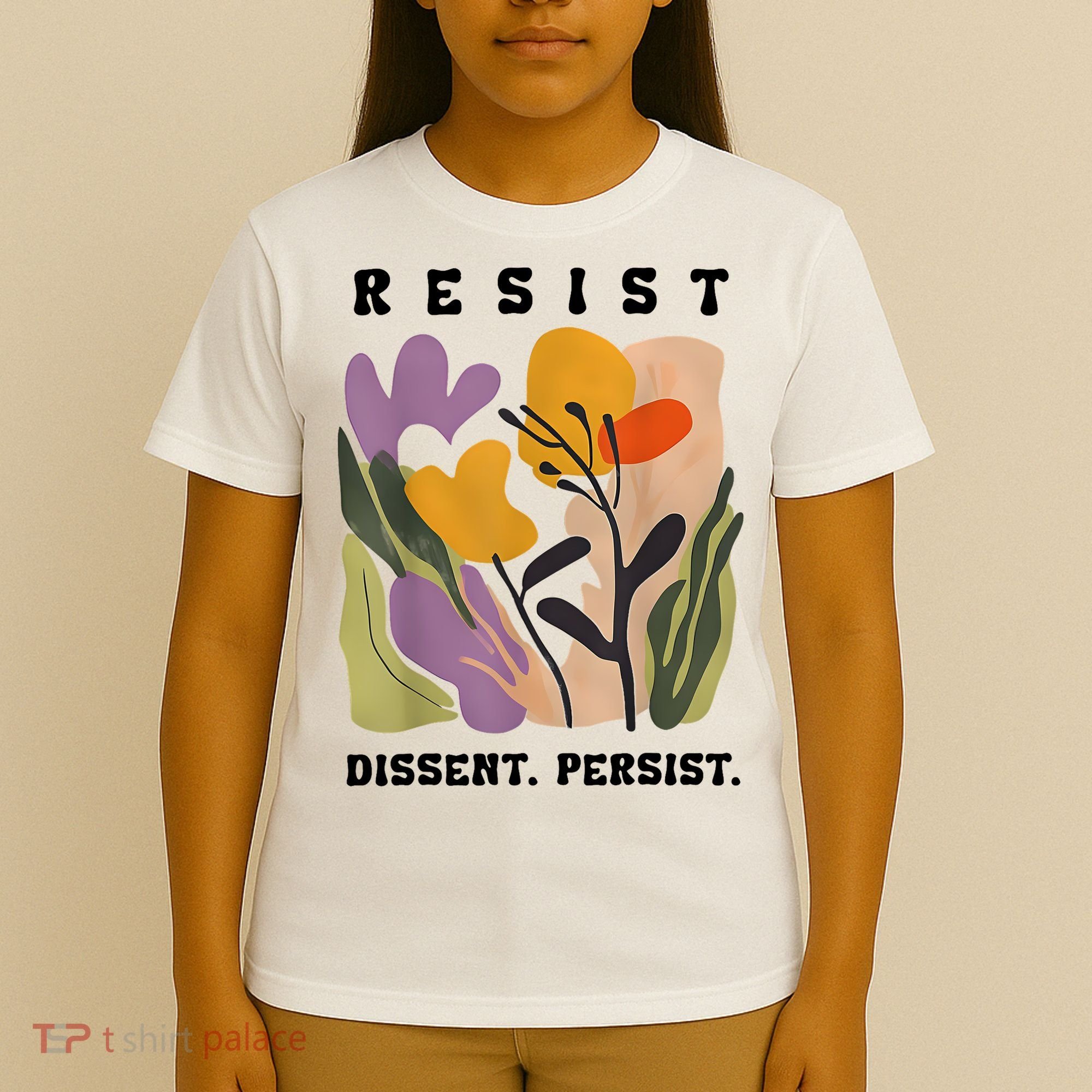 Vintage Resist Dissent Persist Floral Women's T-Shirt