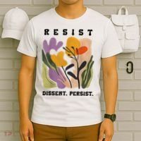 Vintage Resist Dissent Persist Floral Women's T-Shirt thumb 6