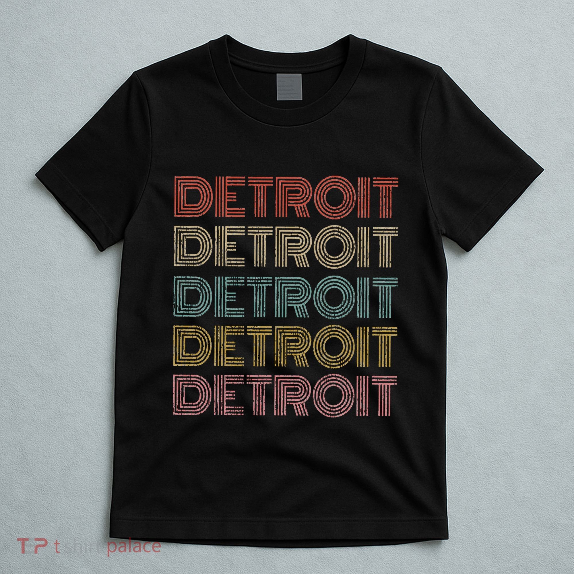 Vintage Retro Detroit Michigan 70s 80s Style T-Shirt
