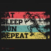 Vintage Retro Eat Sleep Run Repeat Funny Running Runner Gift T-Shirt thumb 7