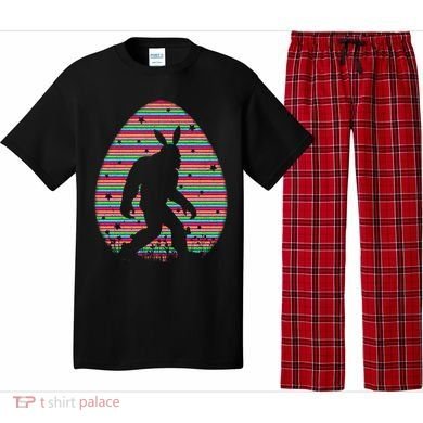 Vintage Retro Easter Egg Lover Funny Bigfoot Easter Sunday Gift Pajama Set