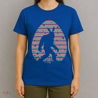 Vintage Retro Easter Egg Lover Funny Bigfoot Easter Sunday Gift T-Shirt thumb 4