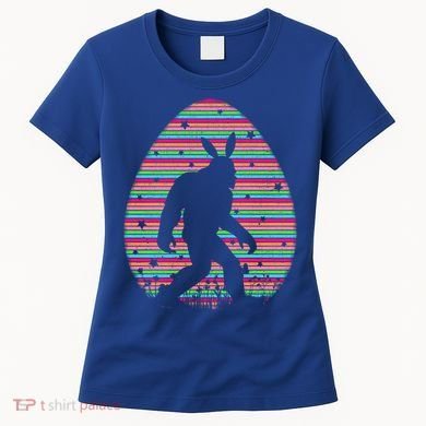 Vintage Retro Easter Egg Lover Funny Bigfoot Easter Sunday Gift Women's T-Shirt