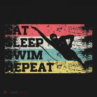 Vintage Retro Eat Sleep Swim Repeat Funny Swimmer Cool T-Shirt thumb 7