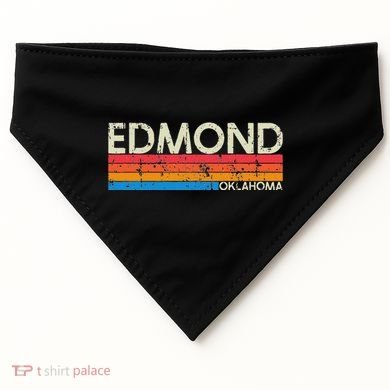 Vintage Retro Edmond Oklahoma Distressed USA-Made Doggie Bandana