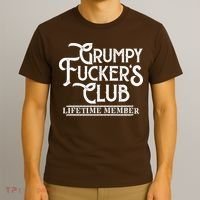 Vintage Retro Funny Grumpy Fucker's Club Lifetime Member T-Shirt thumb 3