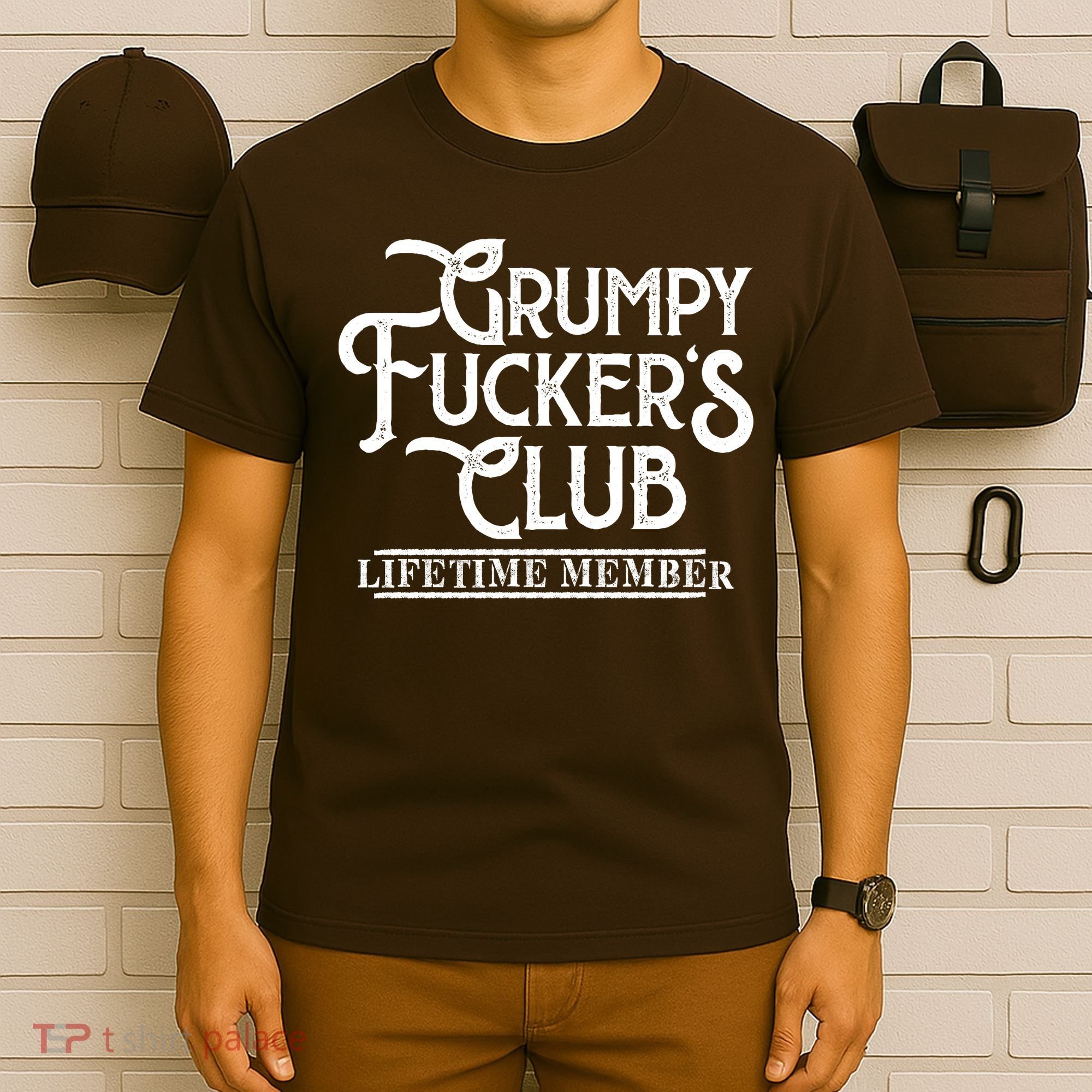 Vintage Retro Funny Grumpy Fucker's Club Lifetime Member T-Shirt