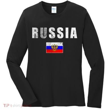 Vintage Russia Flag Women's Long Sleeve Shirt