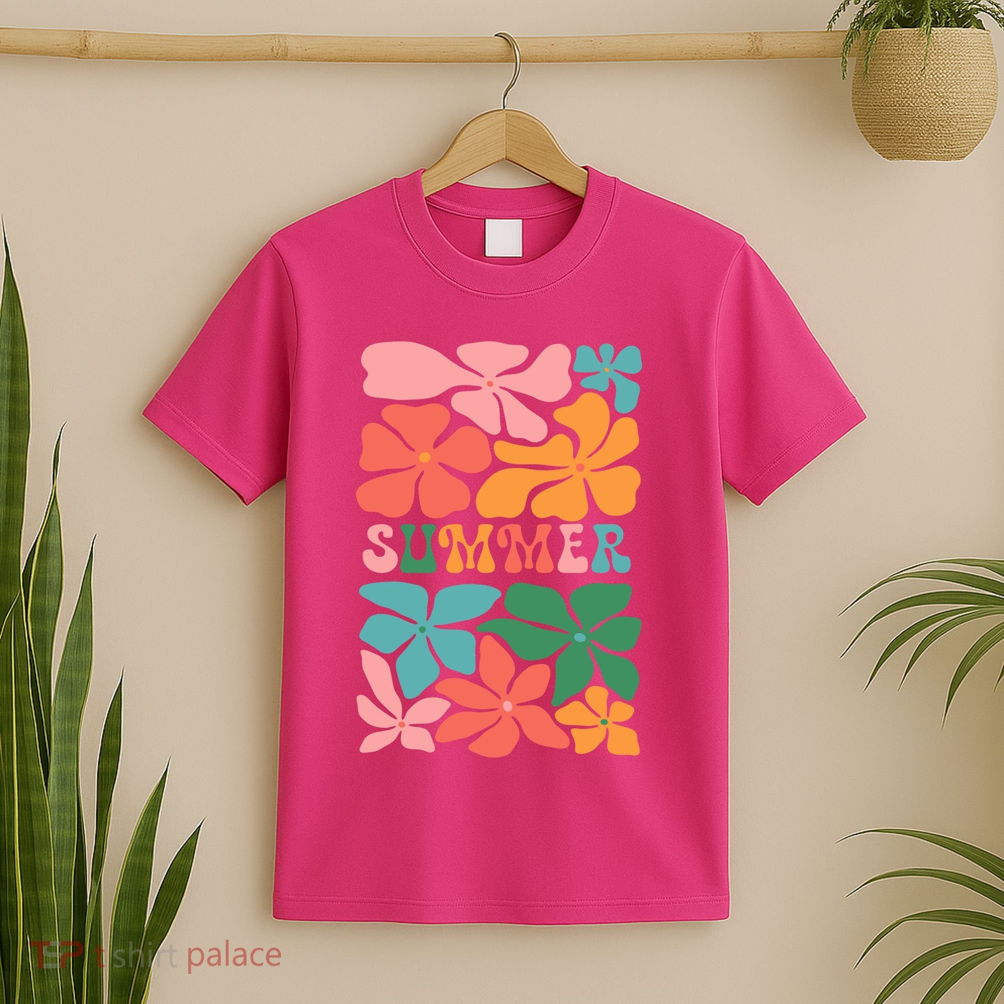 Vintage Retro Floral Summer T-Shirt