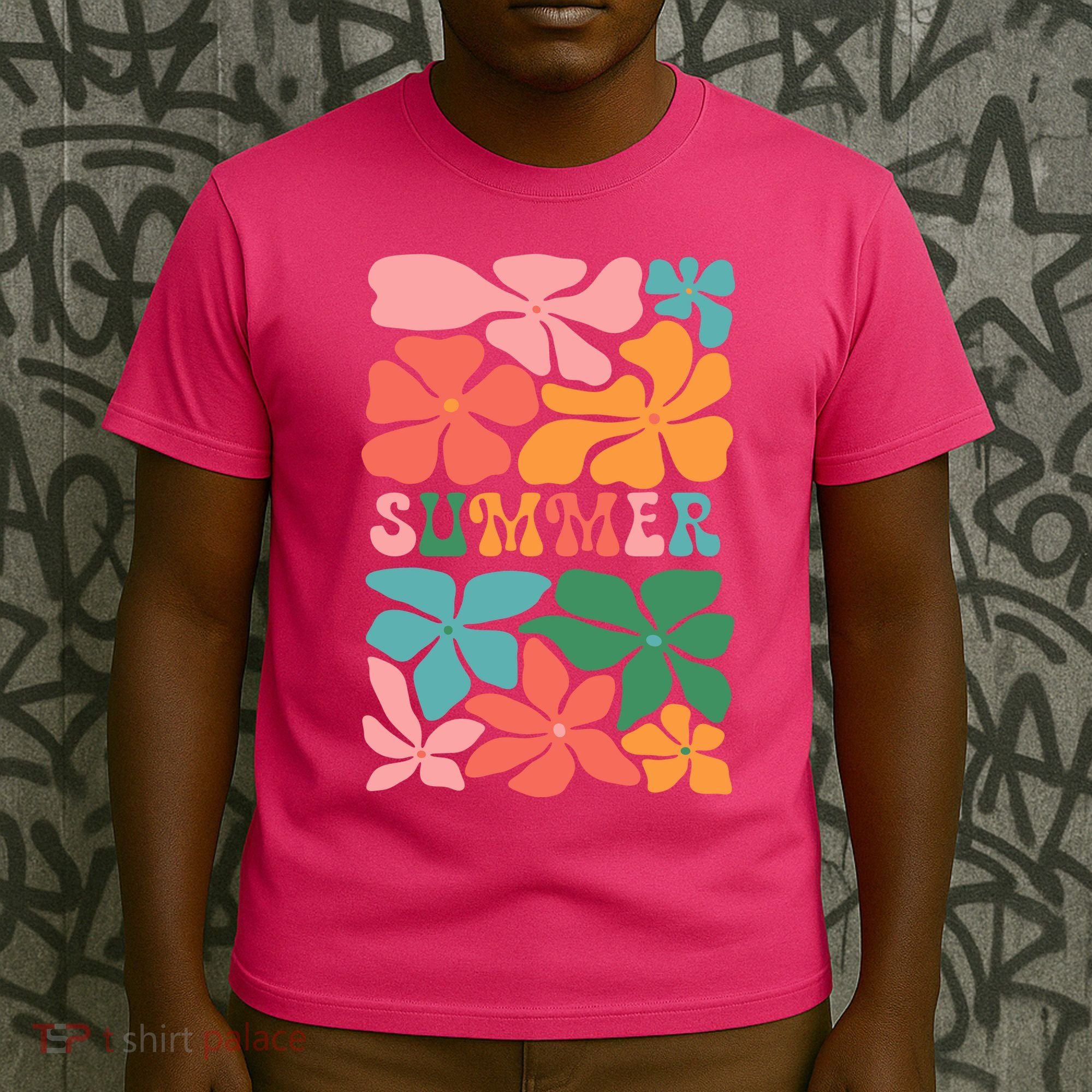 Vintage Retro Floral Summer T-Shirt