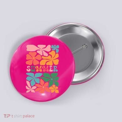Vintage Retro Floral Summer Button