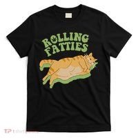 Vintage Rolling Fatties Cat Retro Kitty Kitten Meow T-Shirt thumb 0