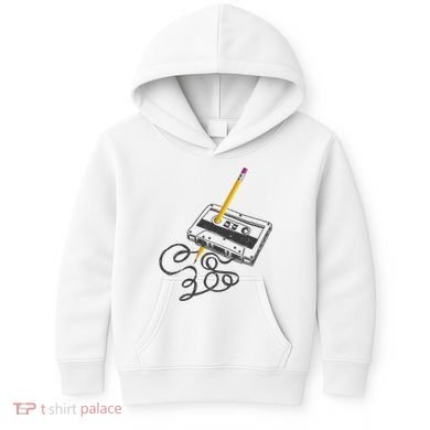 Vintage Rewind Funny Cassette Pencil Gift Kids Hoodie