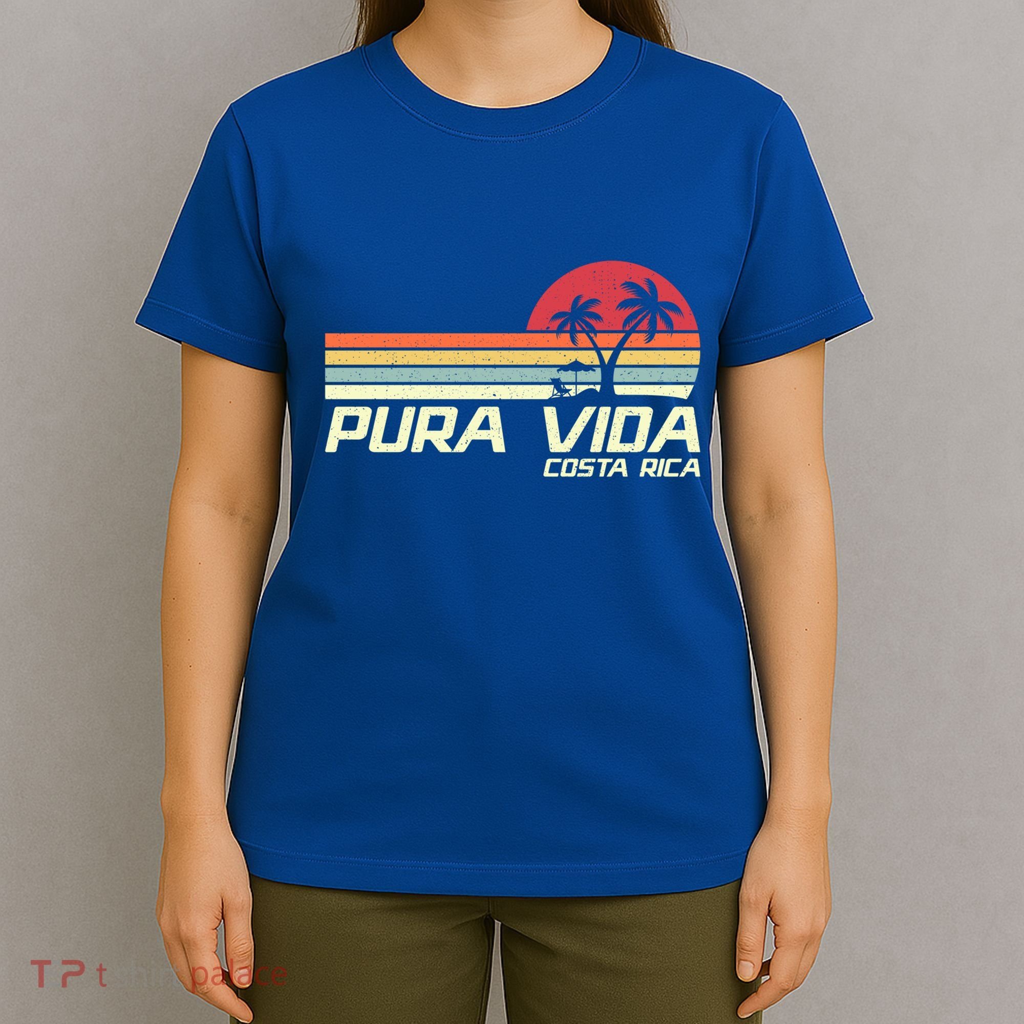 Vintage Retro Family Vacation Costa Rica Pura Vida Beach Gift T-Shirt