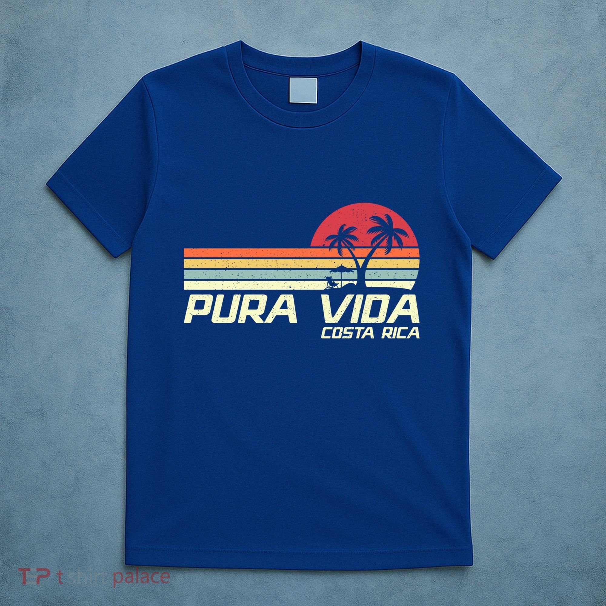 Vintage Retro Family Vacation Costa Rica Pura Vida Beach Gift T-Shirt