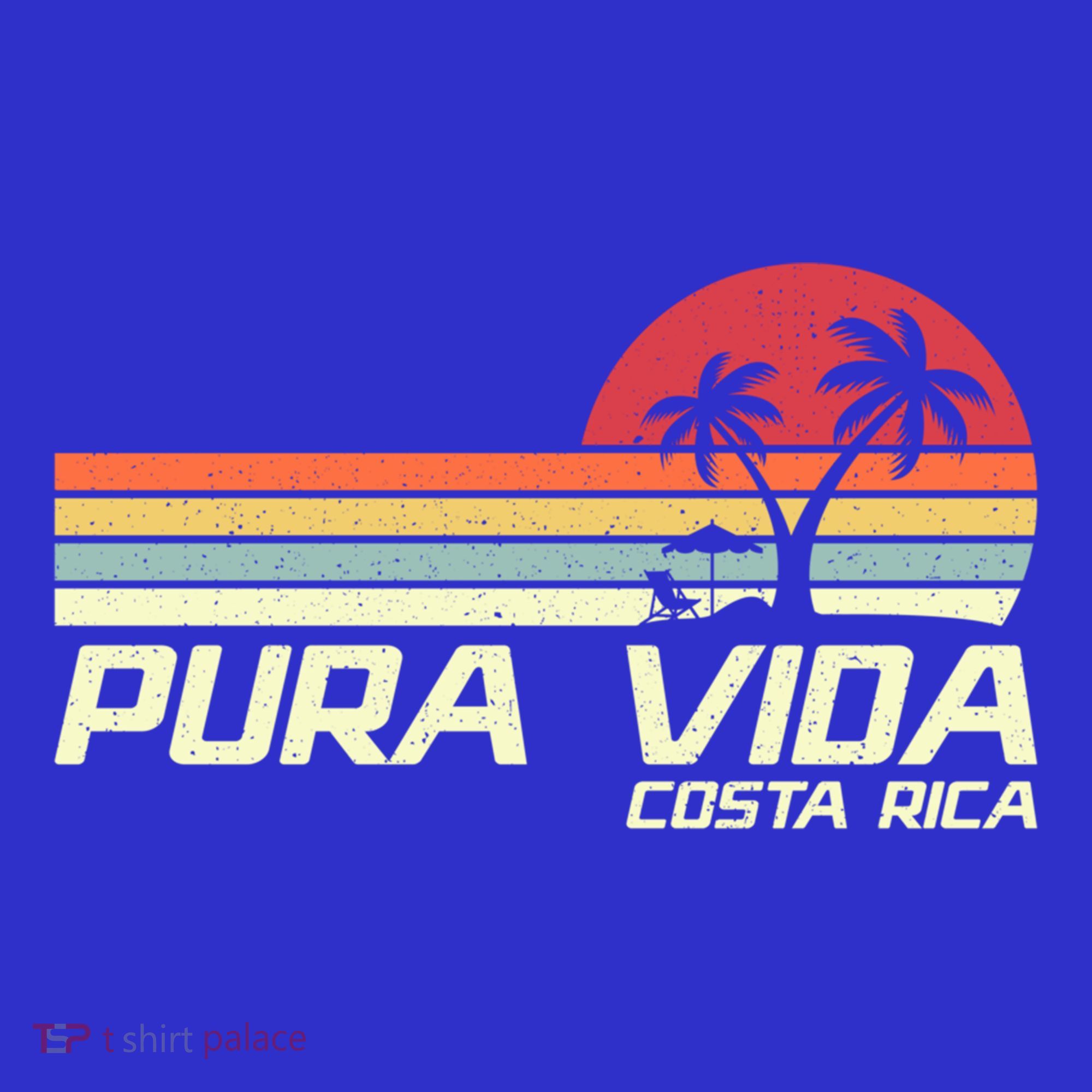 Vintage Retro Family Vacation Costa Rica Pura Vida Beach Gift T-Shirt