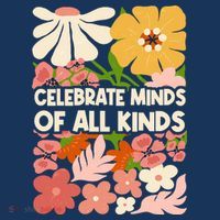 Vintage Retro Floral Celebrate Minds of All Kinds T-Shirt thumb 7