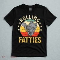 Vintage Rolling Fatties Cat Retro Kitty Kitten Meow Lover T-Shirt thumb 5