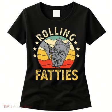 Vintage Rolling Fatties Cat Retro Kitty Kitten Meow Lover Women's T-Shirt