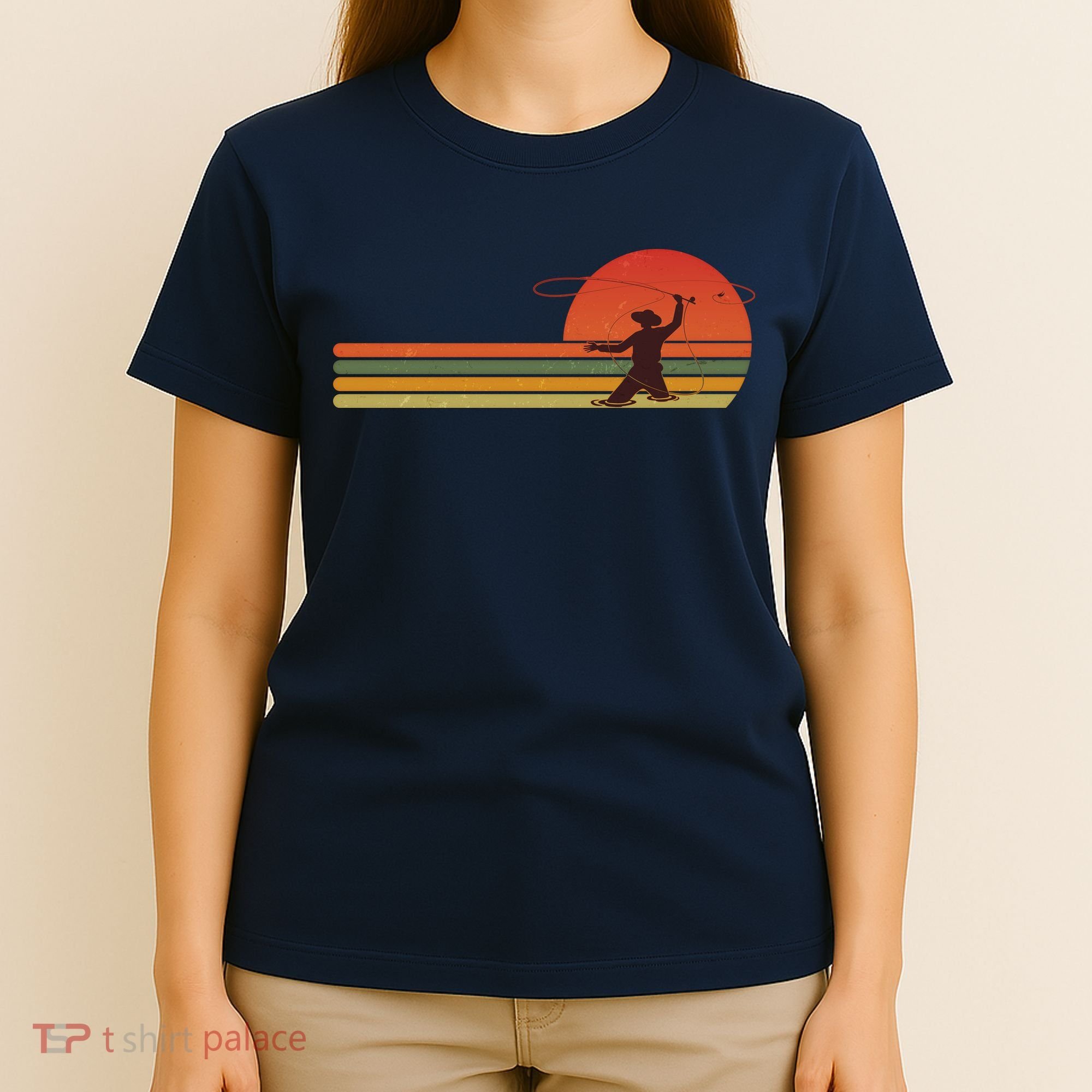 Vintage Retro Fly Fisherman Fishing Fan T-Shirt
