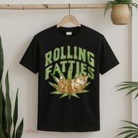 Vintage Rolling Fatties Cat Retro Kitty Kitten Meow T-Shirt thumb 2