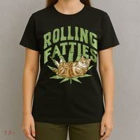 Vintage Rolling Fatties Cat Retro Kitty Kitten Meow T-Shirt thumb 4