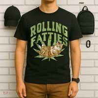 Vintage Rolling Fatties Cat Retro Kitty Kitten Meow T-Shirt thumb 6