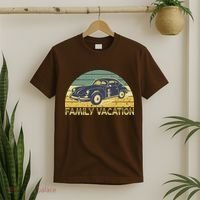 Vintage Retro Family Vacation Old Classic Car T-Shirt thumb 2