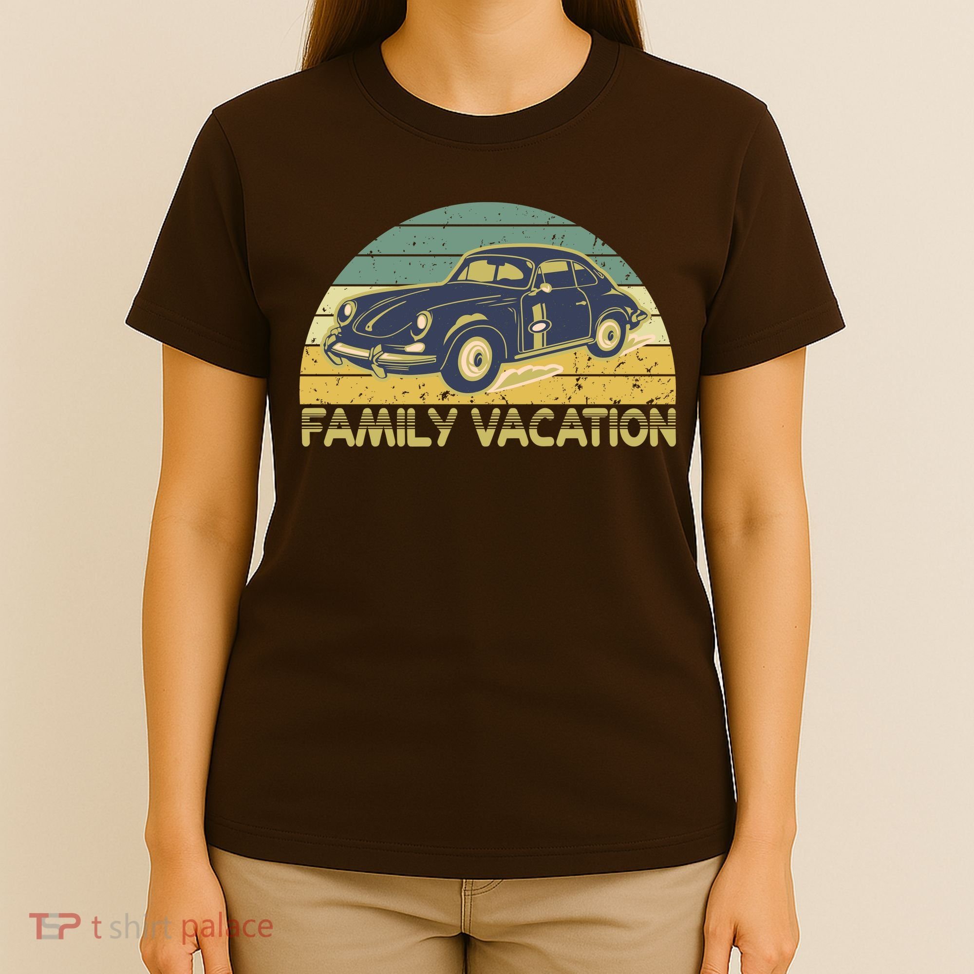 Vintage Retro Family Vacation Old Classic Car T-Shirt