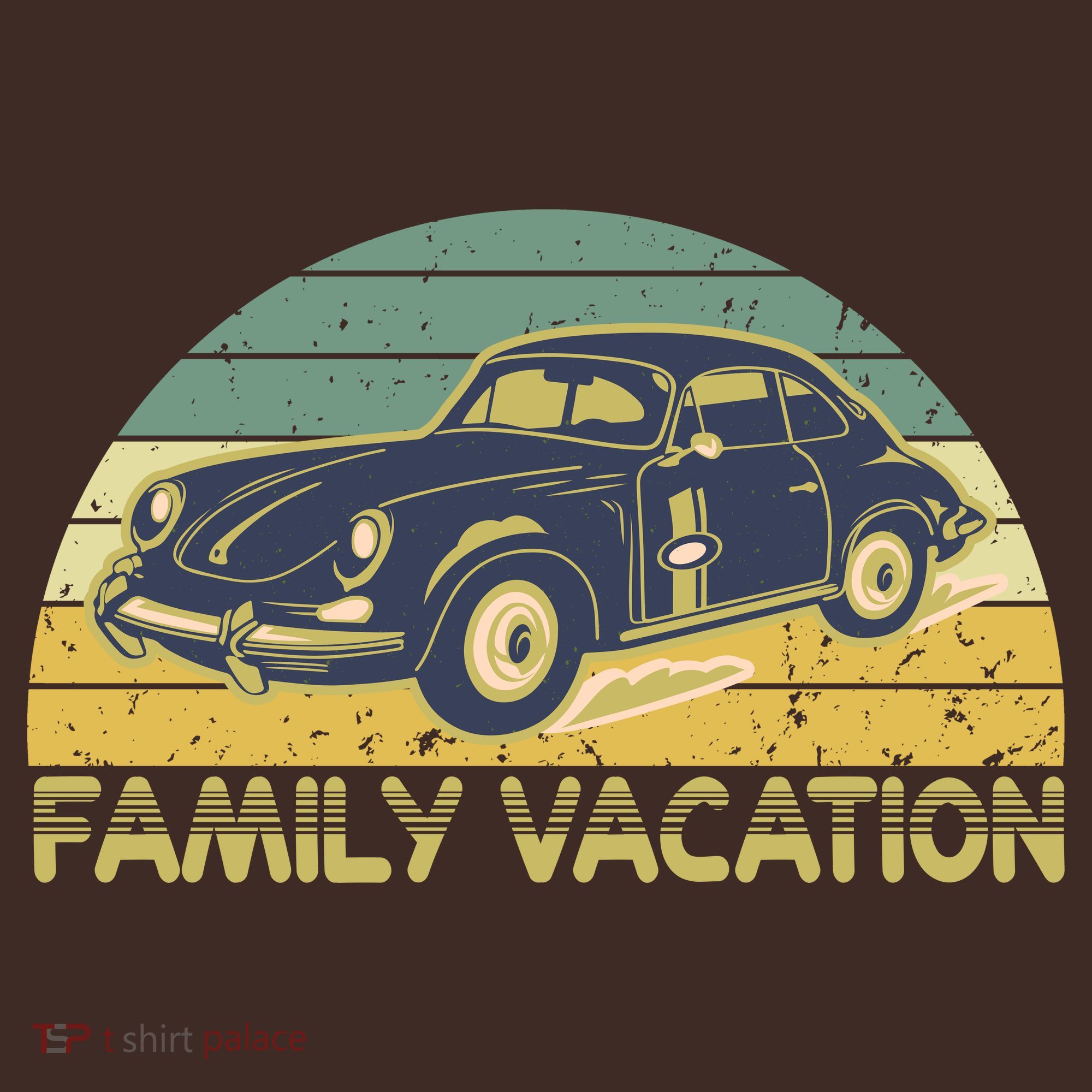 Vintage Retro Family Vacation Old Classic Car T-Shirt