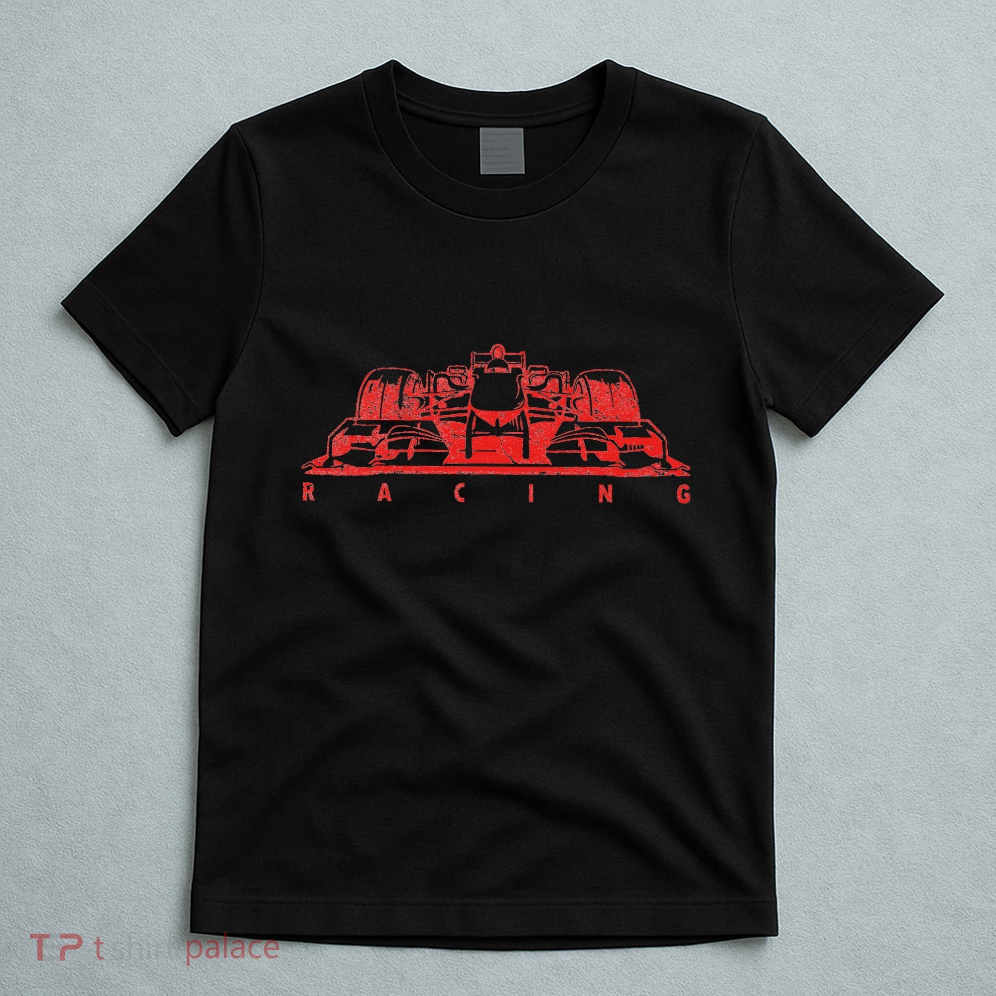 Vintage Red Formula Racing Lovers Silhouette Race Car Fan T-Shirt