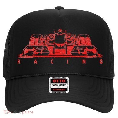 Vintage Red Formula Racing Lovers Silhouette Race Car Fan Hat
