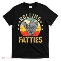 Vintage Rolling Fatties Cat Retro Kitty Kitten Meow Lover T-Shirt thumb 0