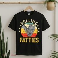 Vintage Rolling Fatties Cat Retro Kitty Kitten Meow Lover T-Shirt thumb 2