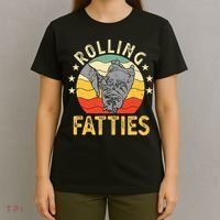 Vintage Rolling Fatties Cat Retro Kitty Kitten Meow Lover T-Shirt thumb 4