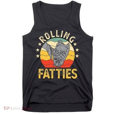 Vintage Rolling Fatties Cat Retro Kitty Kitten Meow Lover Tank Top