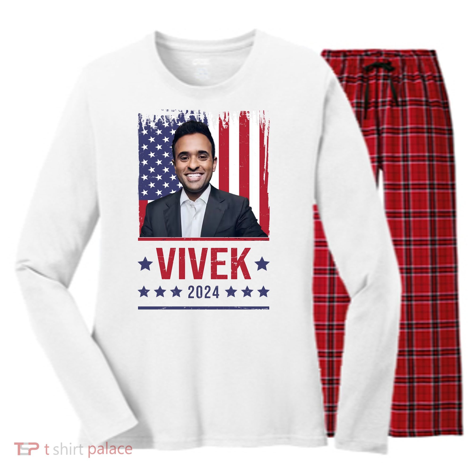 Vivek Ramawamy For President 2024 Election Women's Long Sleeve Flannel Pajama Set 